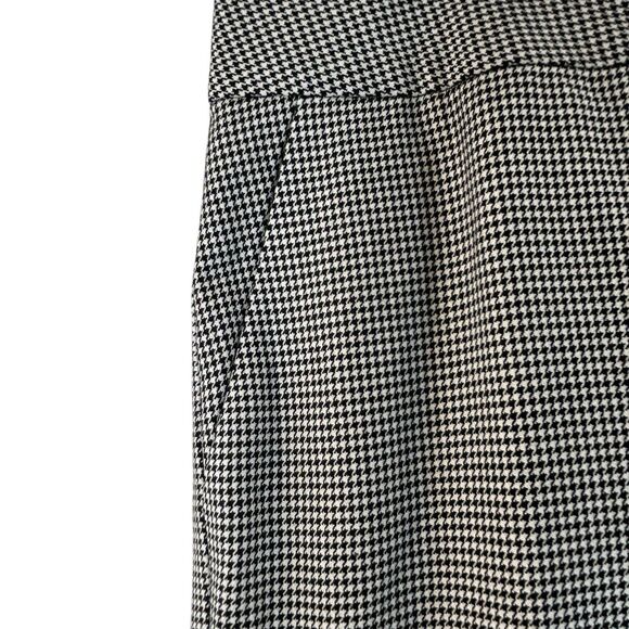 Semantiks Pants Women's Sz 14 Houndstooth Wide Leg Cuff Black White Faux Pockets - Picture 3 of 13